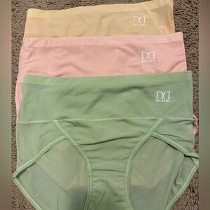 MEATIN Seamless Panties Set - Green, Pink, Peach
